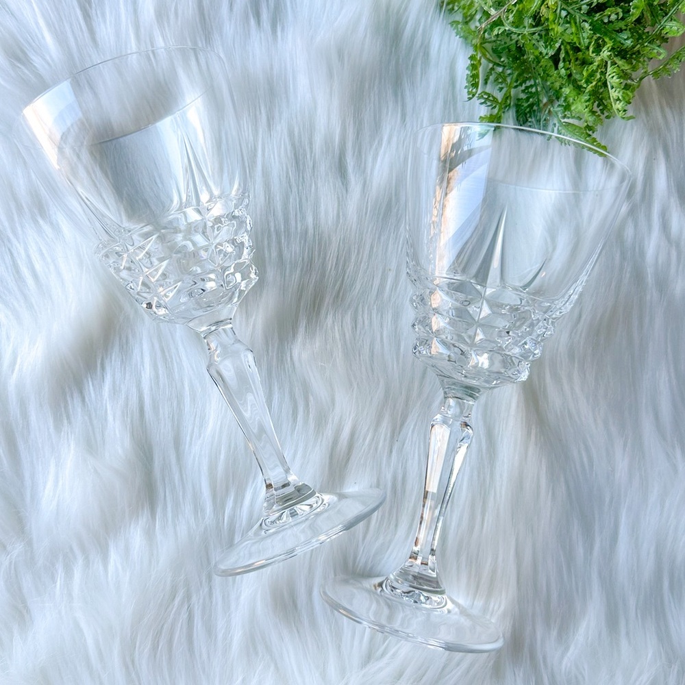 Vintage Cristal d'Arques Durand Chateaudun Fine French Wine Crystal Cut Glass